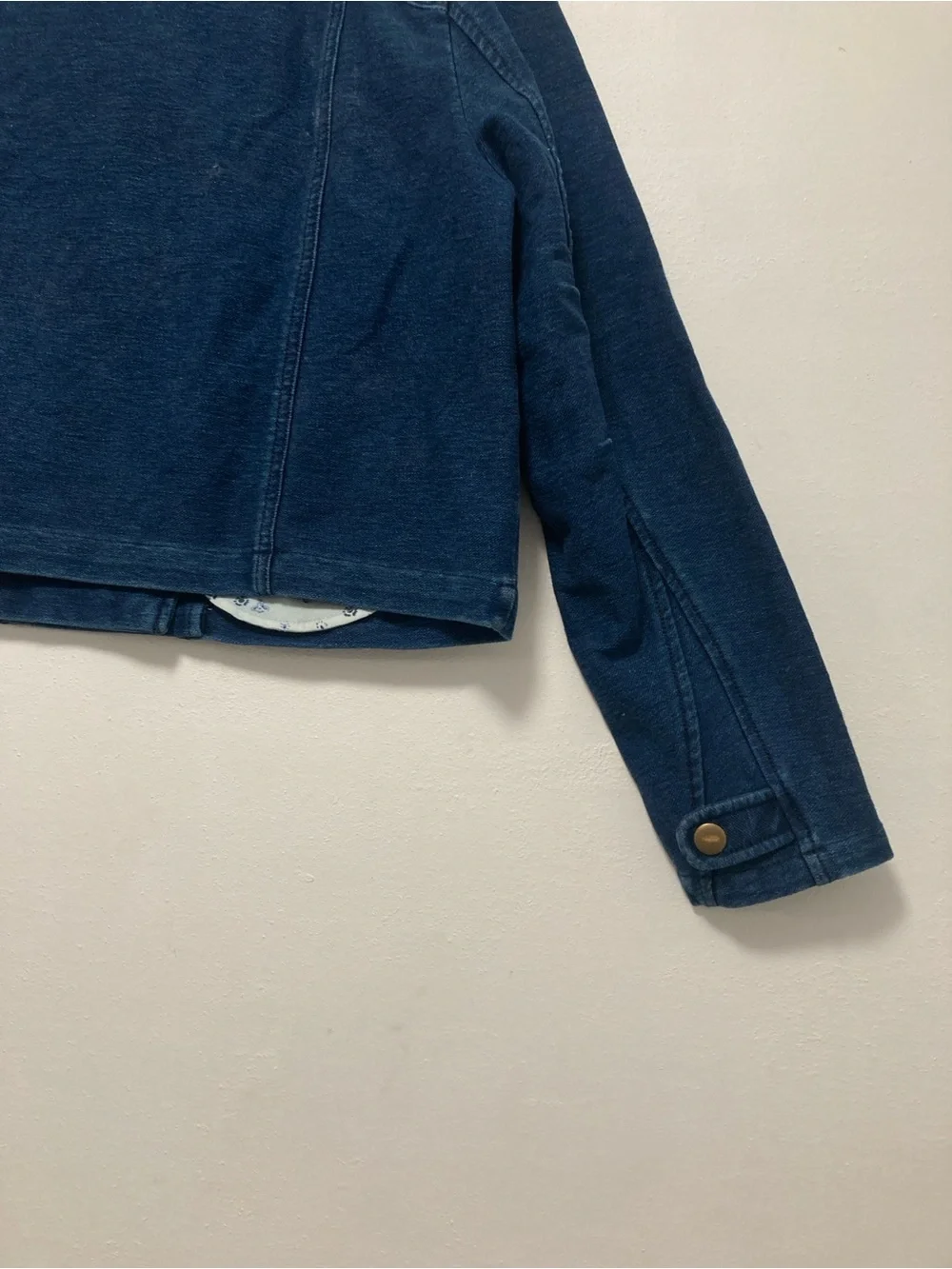 Pilcro Anthropologie Asymmetrical Zip Denim Moto Jacket Womens. Blue Size M